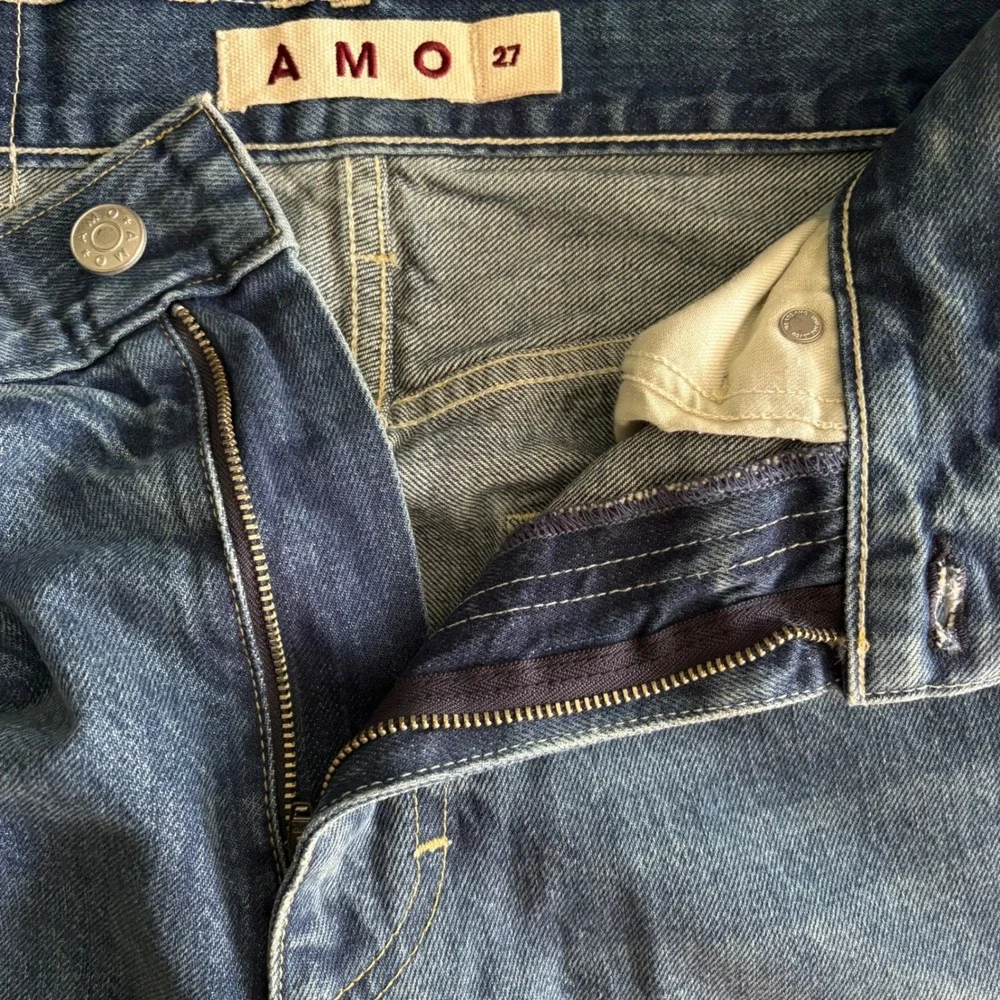 AMO Laura Short Size 27 Blue Denim High Rise Bermuda Skater Jorts NEW